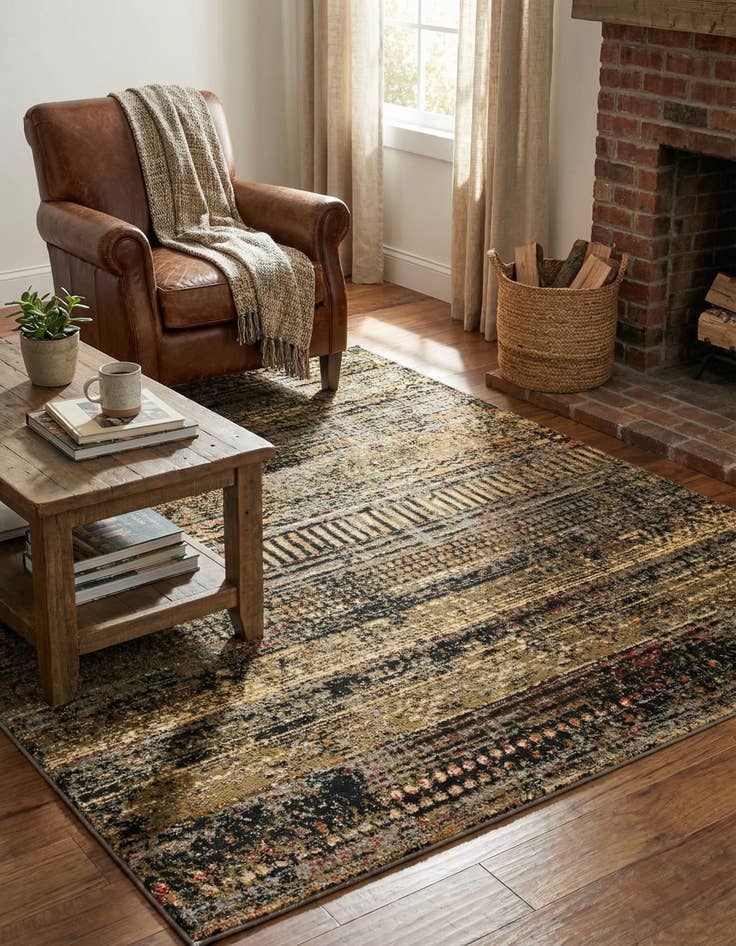 Detail image of 5' 3 x 5' 3 Saturn Square Rug