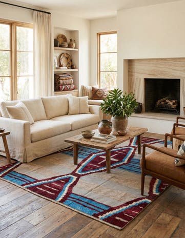 8' x 10' 2 Hand Knotted Moroccan Wool Rug