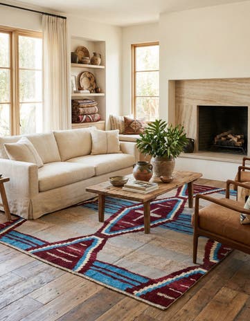 8' x 10' 2 Hand Knotted Moroccan Wool Rug