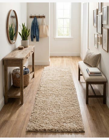 Taupe Everyday Shag Runner Rug
