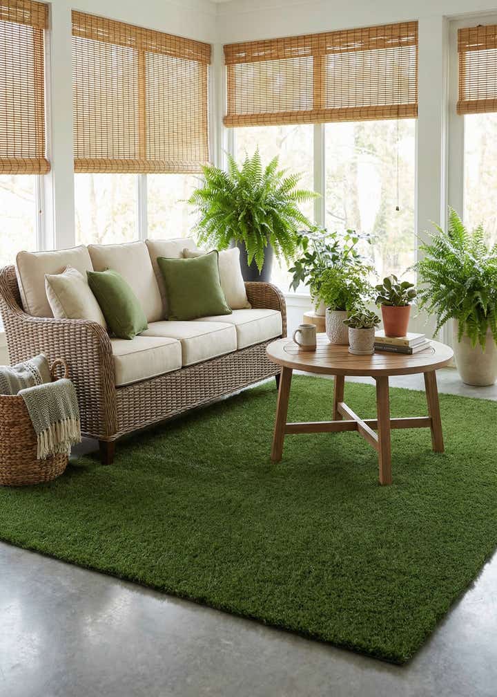 7' 10 x 11' Easy-Clean Grass Indoor / Outdoor Rug