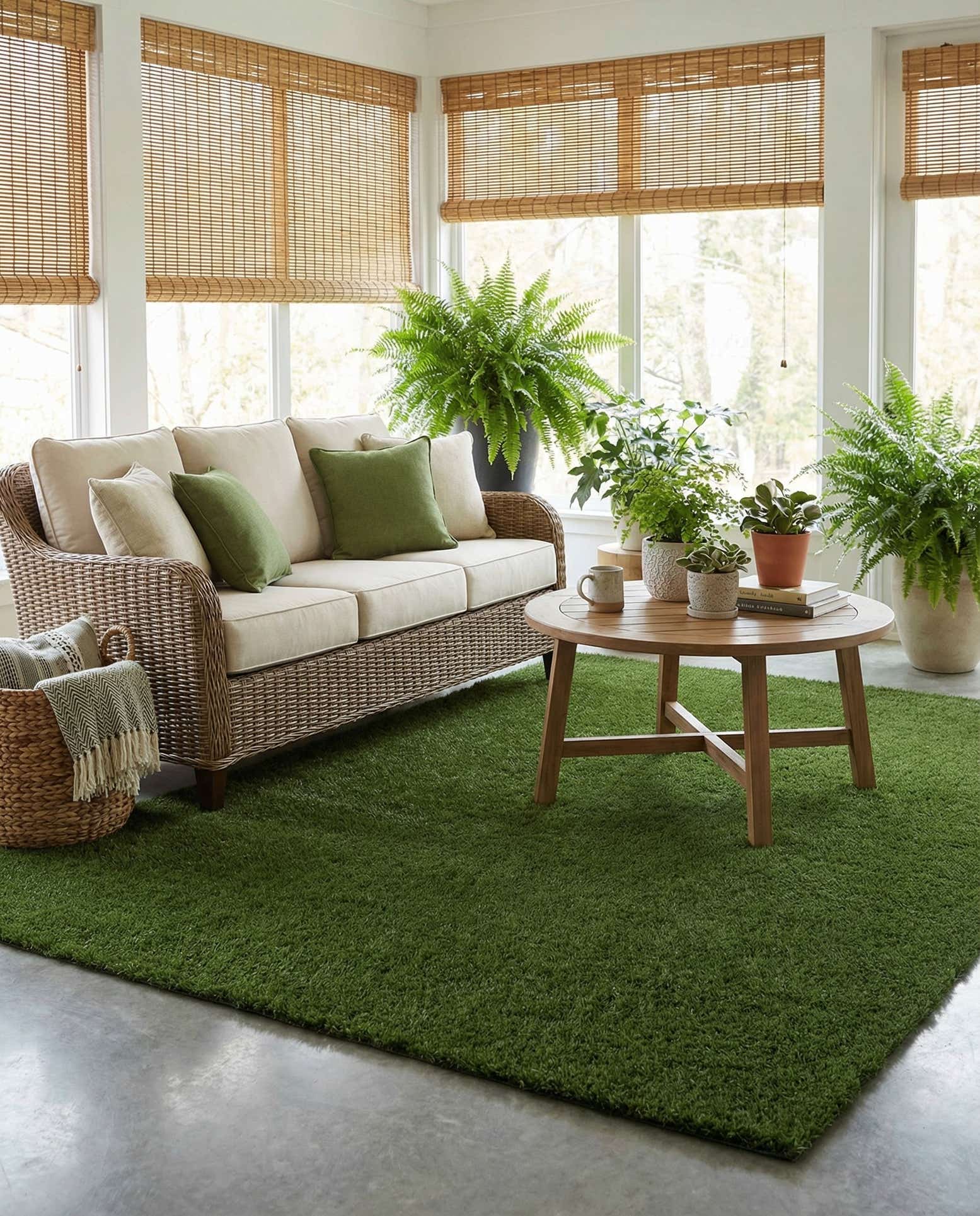 7' 10 x 11' Easy-Clean Grass Indoor / Outdoor Rug