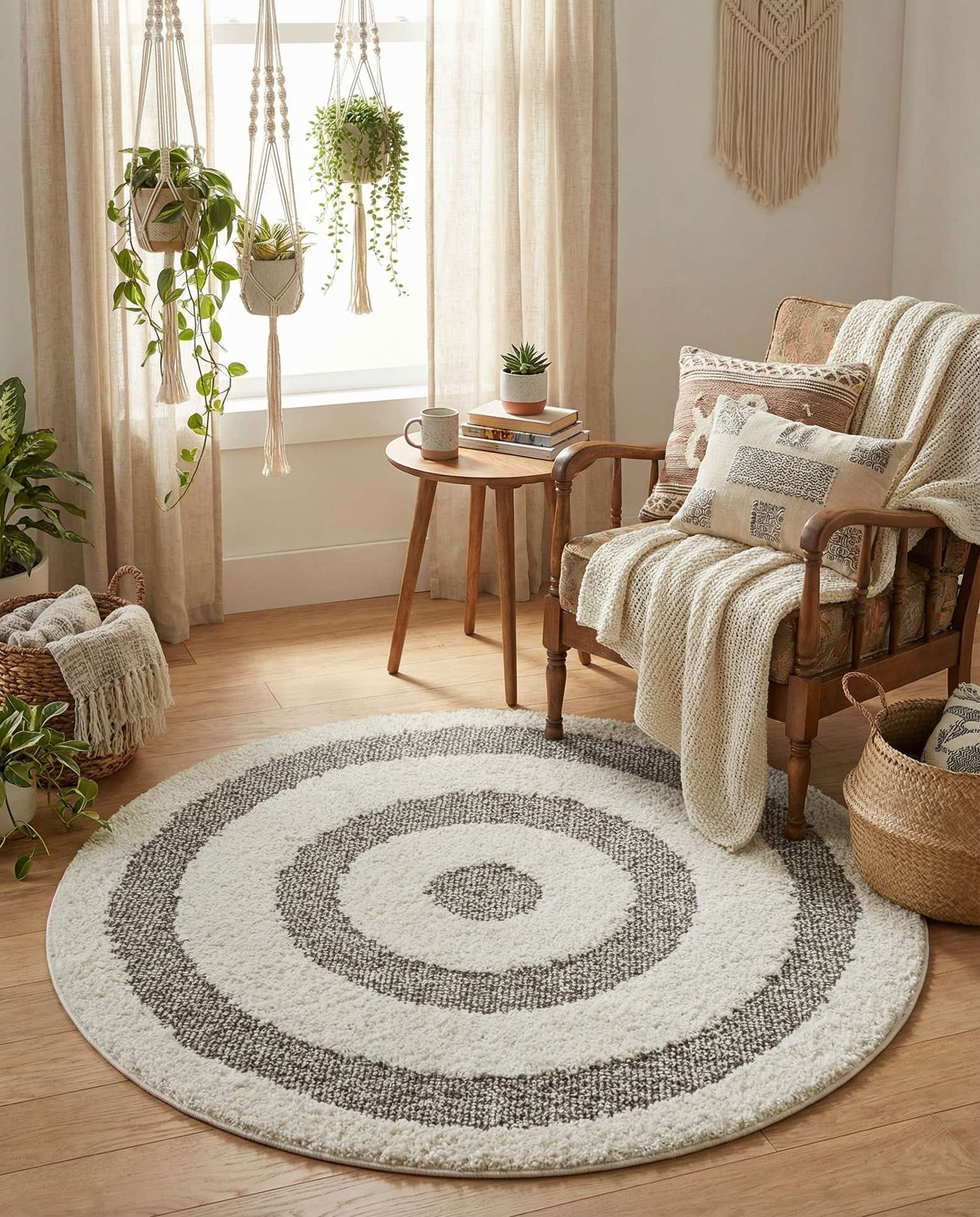 3' 3 x 3' 3 Boho Round Rug