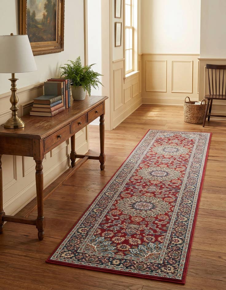 Detail image of 2' 7 x 12'  Washable Traditional Indoor / Outdoor Runner Rug