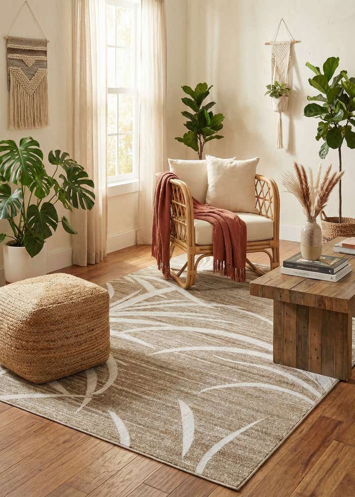 9' x 12' 2 Easy-Clean Botanical Indoor / Outdoor Rug