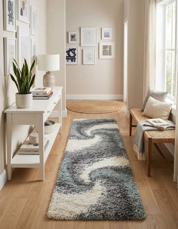 Sage Green Soft Touch Shag Runner Rug