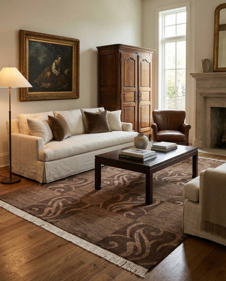 Detail image of 5' 8 x 8' Hand Knotted Darya Wool Rug