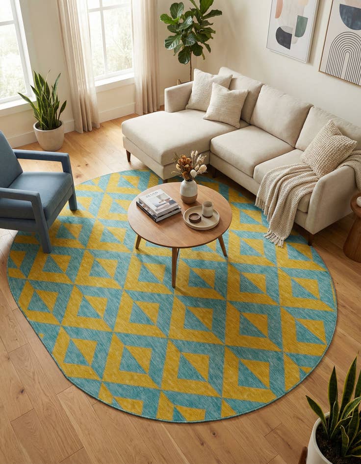 Detail image of 7' 10 x 10'  Washable Jill Zarin Napa Indoor / Outdoor Oval Rug