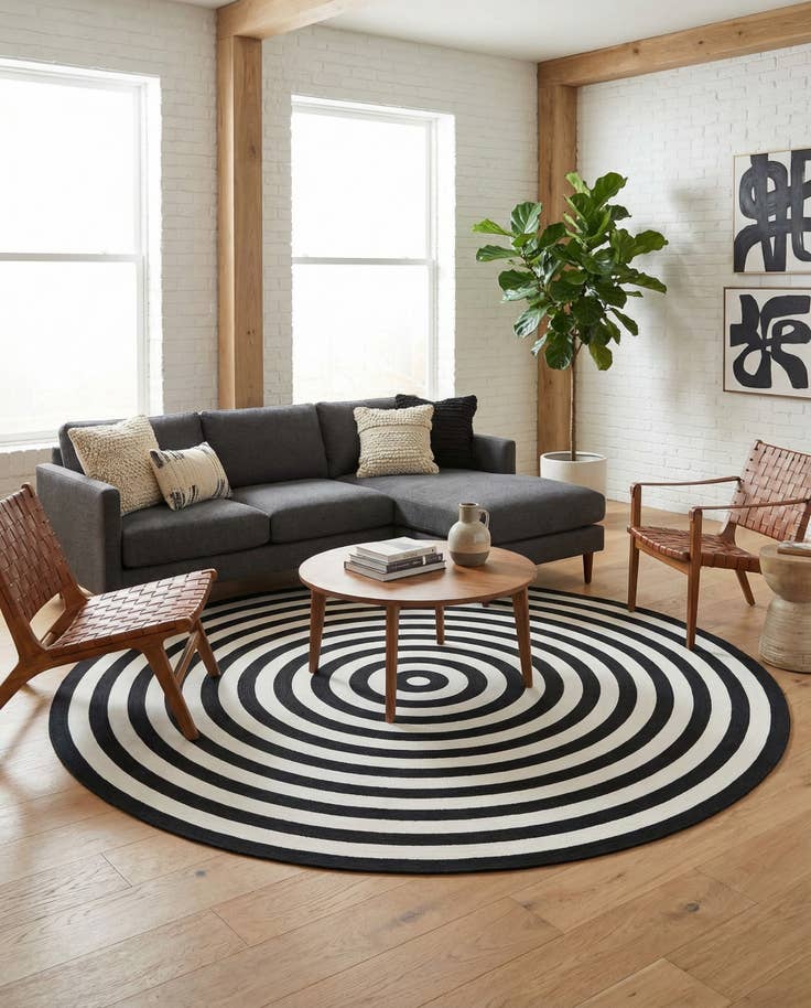 Detail image of 10' x 10' Easy-Clean Eco Verse Washable Indoor / Outdoor Round Rug