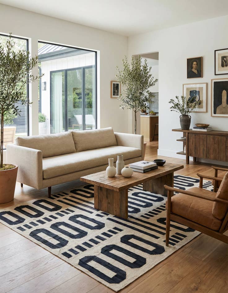 Detail image of 5' 9 x 7' 10  Hand Woven Kilim Modern Wool Rug