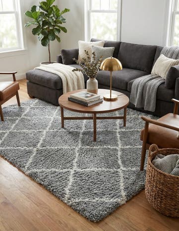 Cloud Gray Soft Touch Shag Square Rug