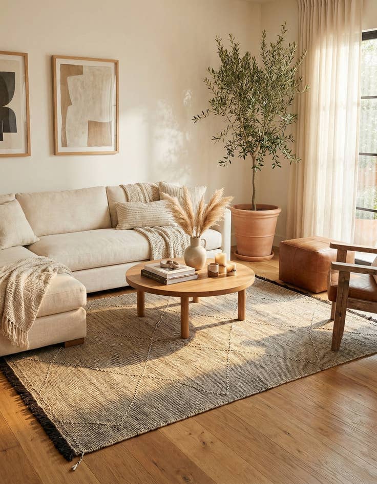 Detail image of 7' x 9' 6  Hand Knotted Moroccan Wool Rug