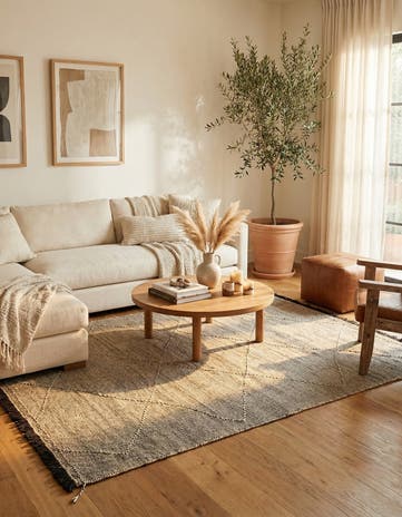 7' x 9' 6 Hand Knotted Moroccan Wool Rug
