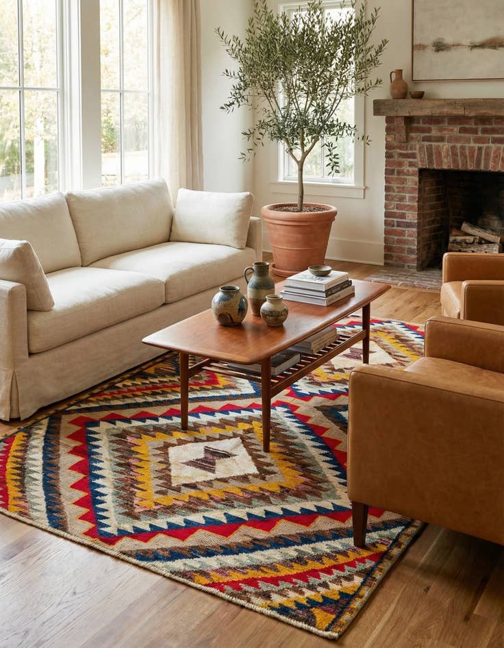 Detail image of 5' 4 x 8'  Hand Knotted Darya Rug