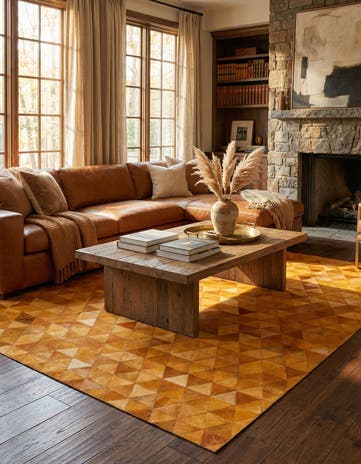 5' 2 x 8' 1 Cowhide Stocks Rug