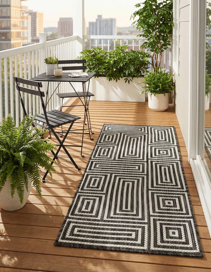 Detail image of 2' x 5' 3  Washable Modern Indoor / Outdoor Runner Rug