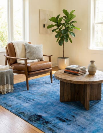 6' x 6' 10 Hand Knotted Ultra Vintage Persian Wool Square Rug