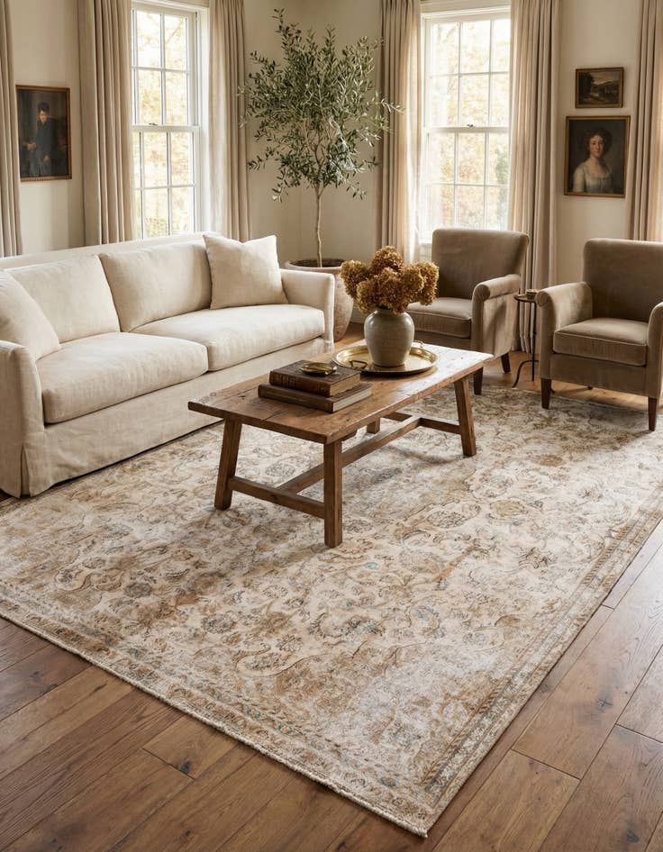 Detail image of  7' 1 x 10' 7  Hand Knotted Ultra Vintage Persian Wool Rug