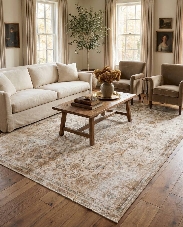 Detail image of 7' 1 x 10' 7 Hand Knotted Ultra Vintage Persian Wool Rug