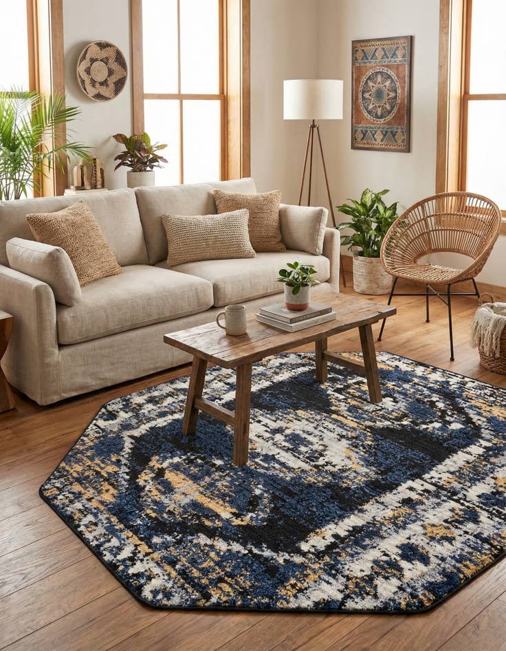 Detail image of 5' 3 x 5' 3 Tagine Octagon Rug