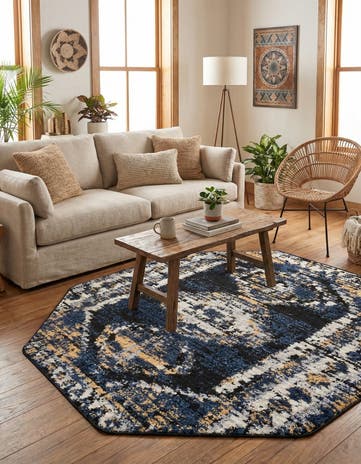 Blue Tagine Octagon Rug