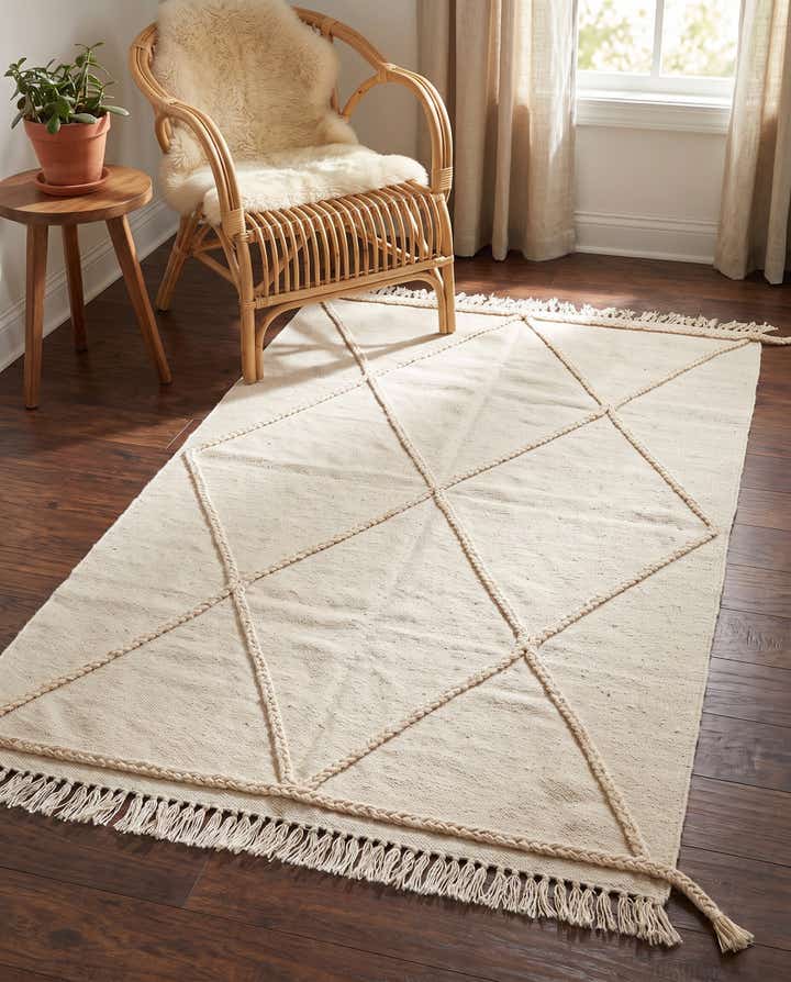 3' 4 x 5' 1 Hand Knotted Moroccan Wool Rug