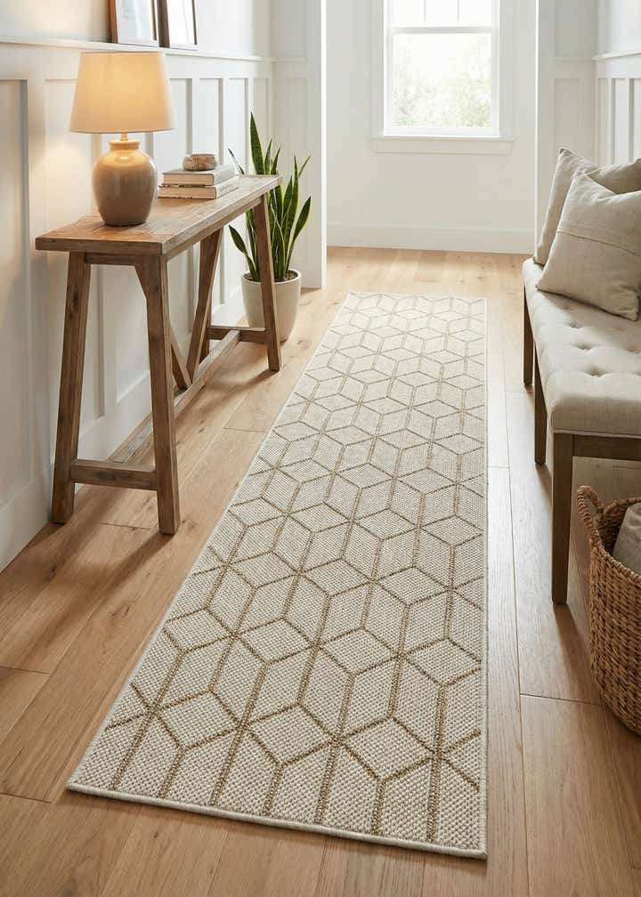 2' x 8' Easy-Clean Trellis Indoor / Outdoor Runner Rug