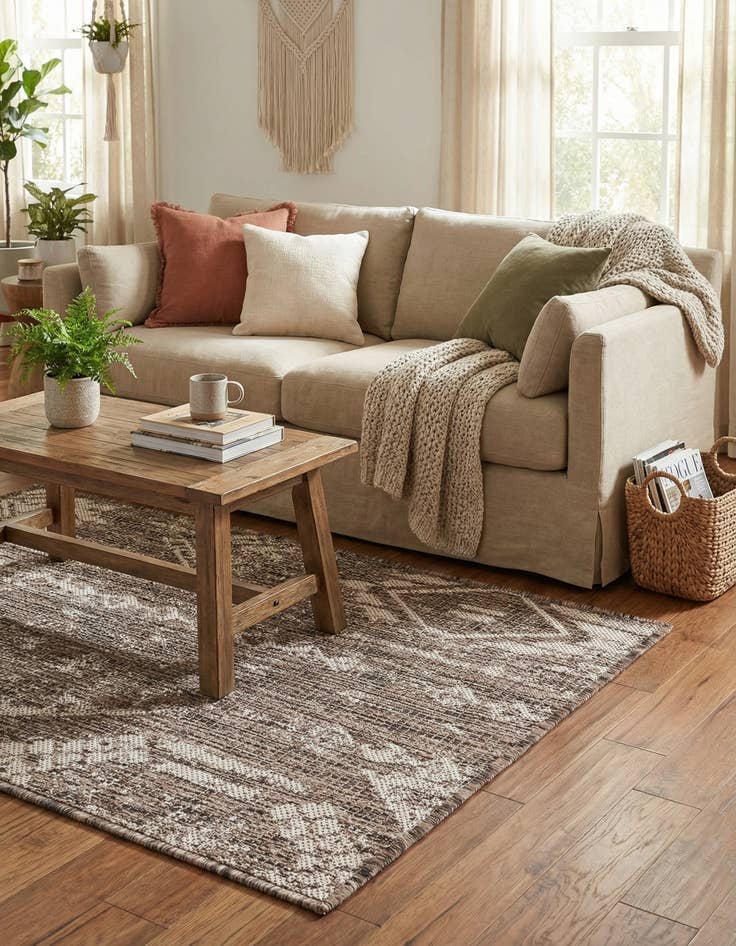 Detail image of  2' x 3'  Washable Bohemian Indoor / Outdoor Rug