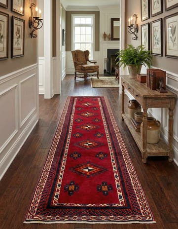 2' 7 x 9' 10 Hand Knotted Shiraz Wool Runner Rug