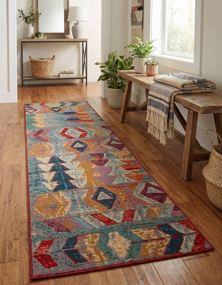 Detail image of 2' 7 x 11' Easy-Clean Modern Indoor / Outdoor Runner Rug