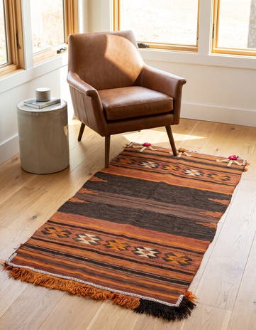 2' 10 x 5' 4 Hand Woven Kilim Fars Wool Rug
