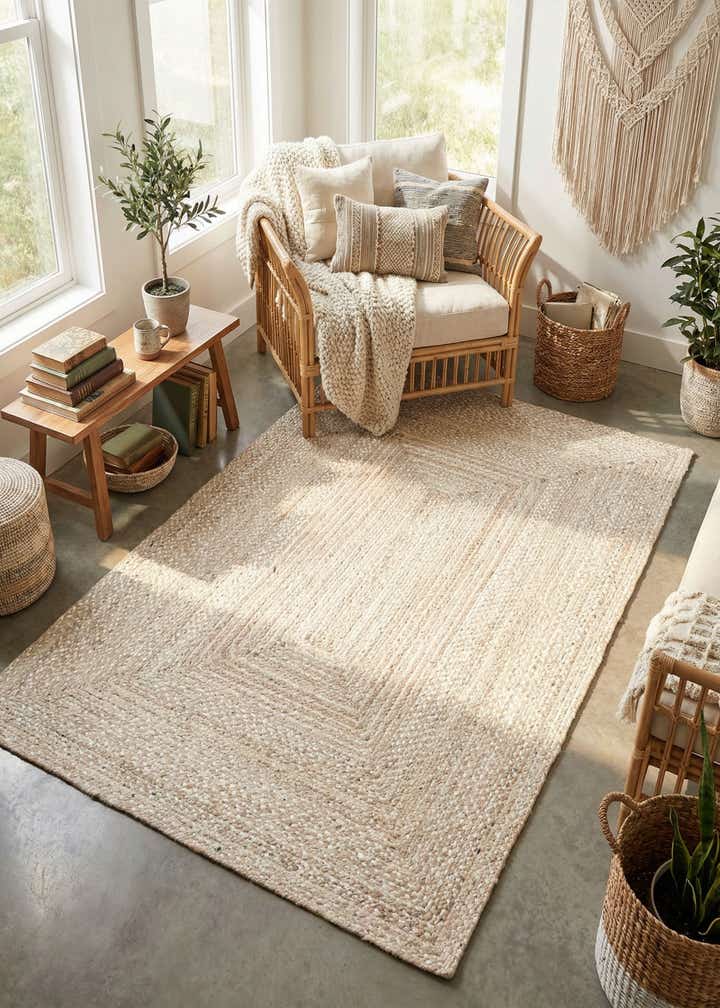 6' 1 x 9' Handmade Braided Chindi Rug