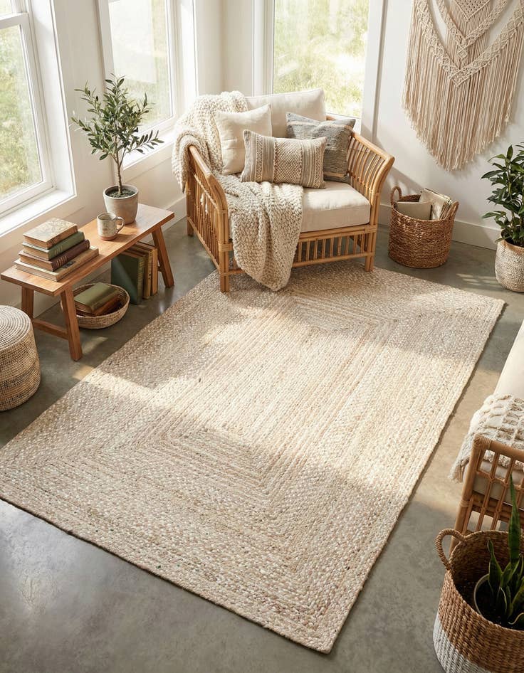 Detail image of 6' 1 x 9' Handmade Braided Chindi Rug