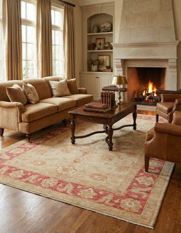 5' 7 x 7' 8 Hand Knotted Peshawar Ziegler Rug