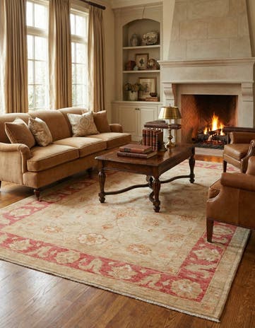 5' 7 x 7' 8 Hand Knotted Peshawar Ziegler Rug