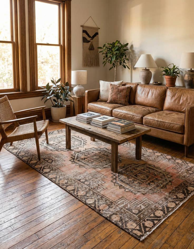 Detail image of 3' 7 x 6'  Hand Knotted Ultra Vintage Persian Wool Rug