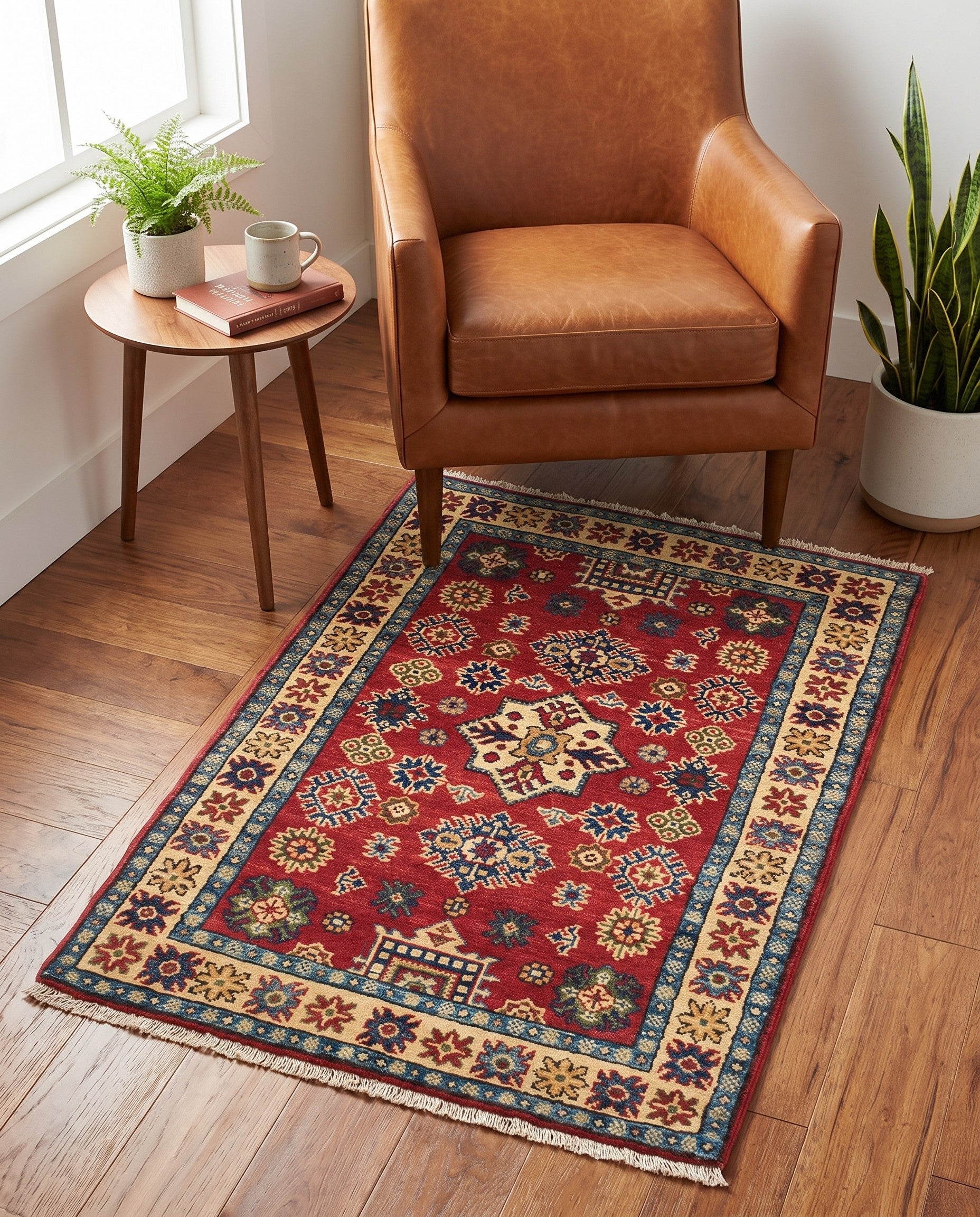 2' 7 x 4' Hand Knotted Kazak Rug