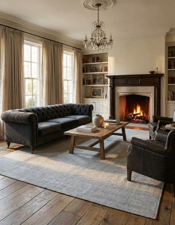 7' 10 x 10' Hand Woven Jill Zarin English Manor Farmhouse Wool Rug