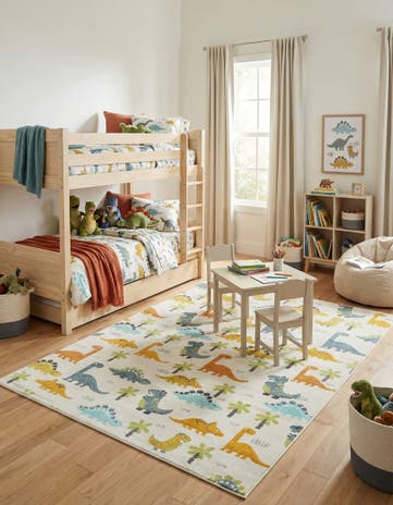 Ivory Dinosaur Whimsy Kids Rug