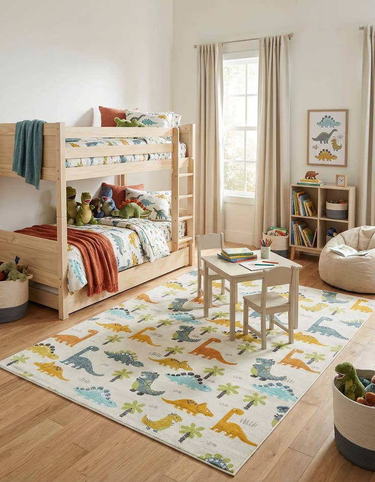 Detail image of 7' 10 x 10' Dinosaur Whimsy Kids Rug
