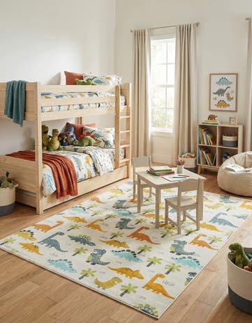 Ivory Dinosaur Whimsy Kids Rug
