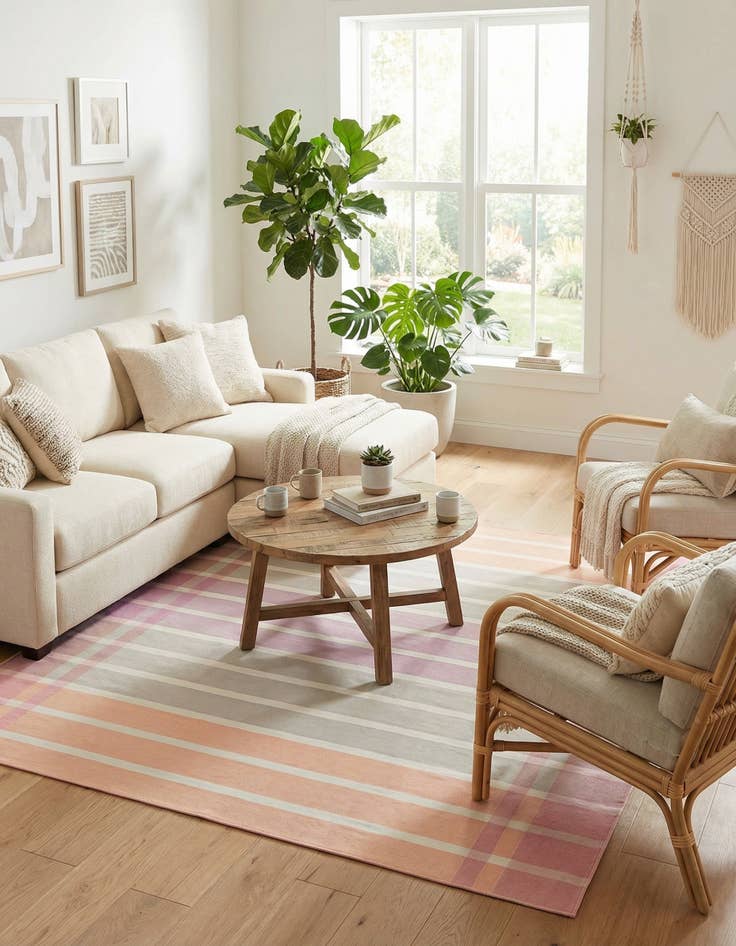 Detail image of  7' 10 x 7' 10  Washable Ribbon Indoor / Outdoor Square Rug