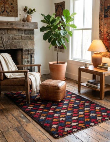 2' 9 x 4' 7 Hand Knotted Balouch Persian Wool Rug