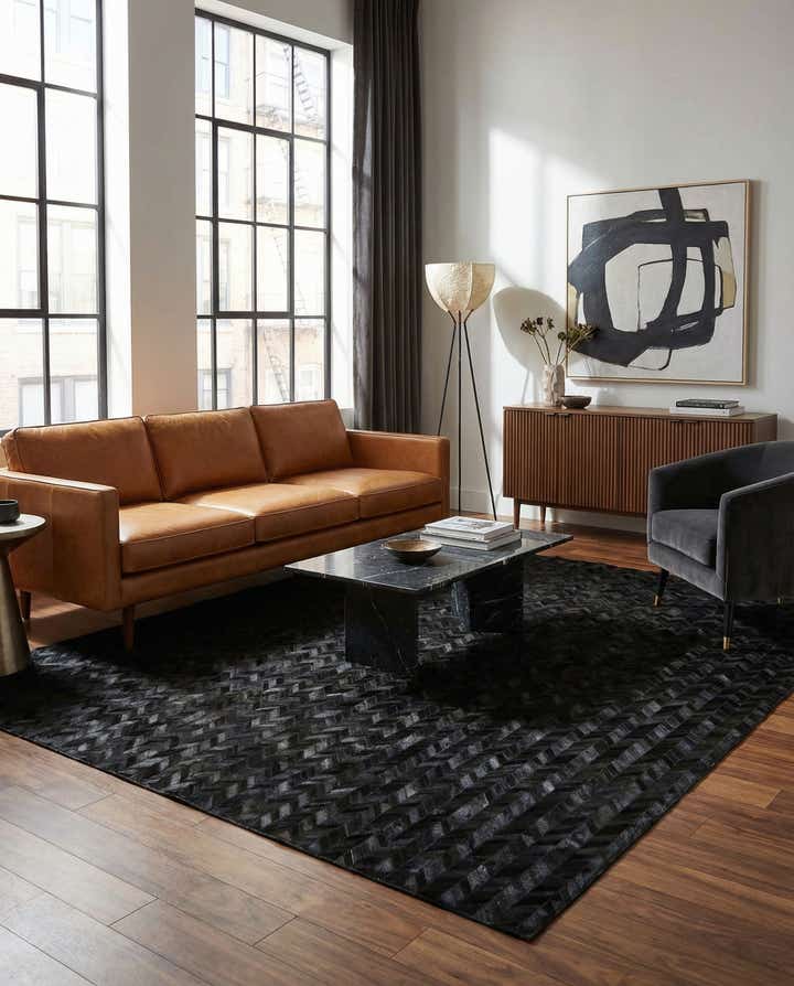 8' x 10' Cowhide Leather Rug