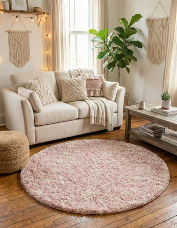 6' x 6' Moroccan Trellis Shag Round Rug