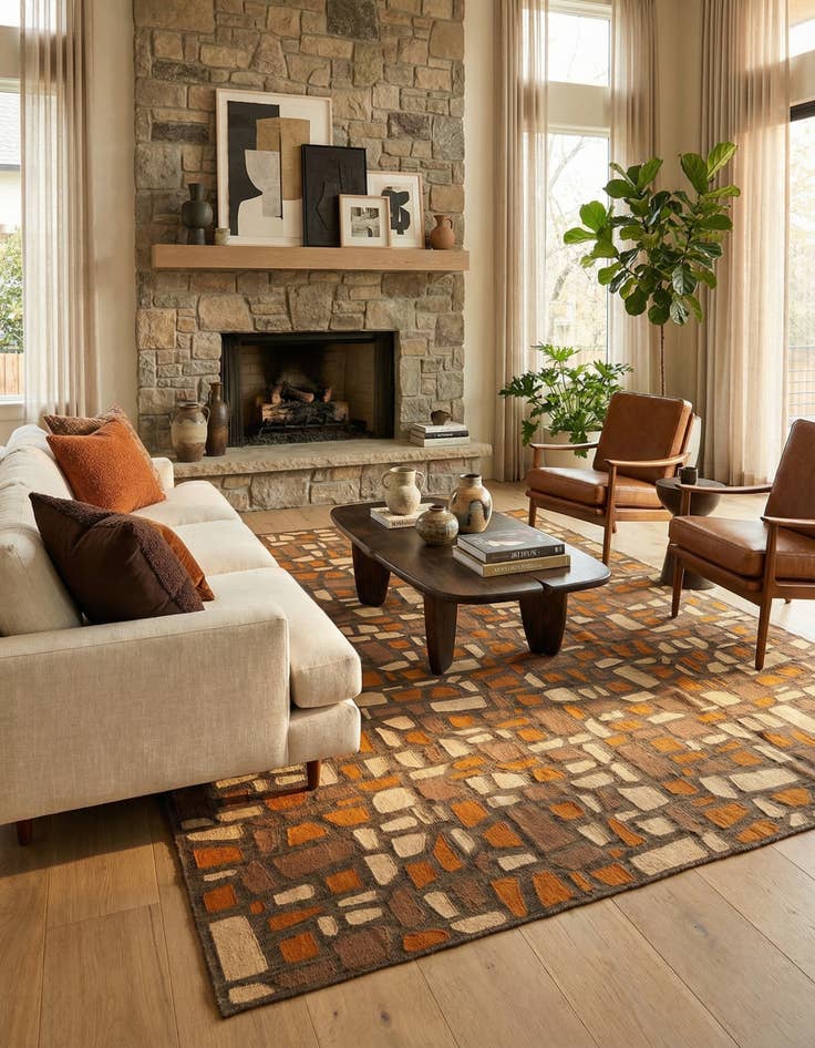 Detail image of 8' 3 x 10' 1  Hand Woven Kilim Modern Rug