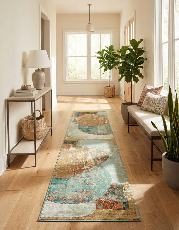 Detail image of 2' 7 x 12' Easy-Clean Modern Indoor / Outdoor Runner Rug