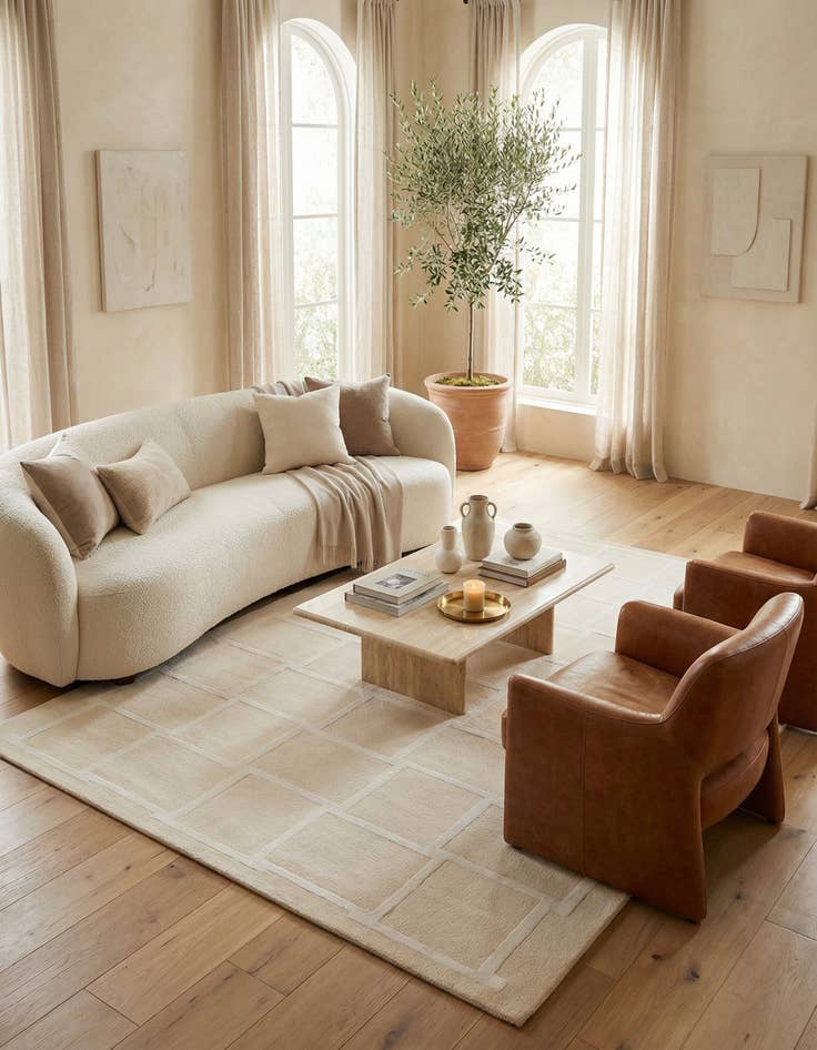 Detail image of  5' 9 x 8'  Hand Knotted Darya Wool Rug