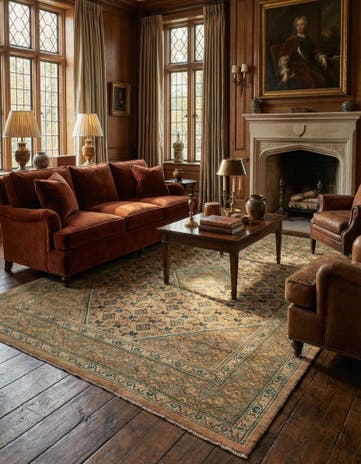 9' 7 x 13' 4 Hand Knotted Farahan Persian Wool Rug