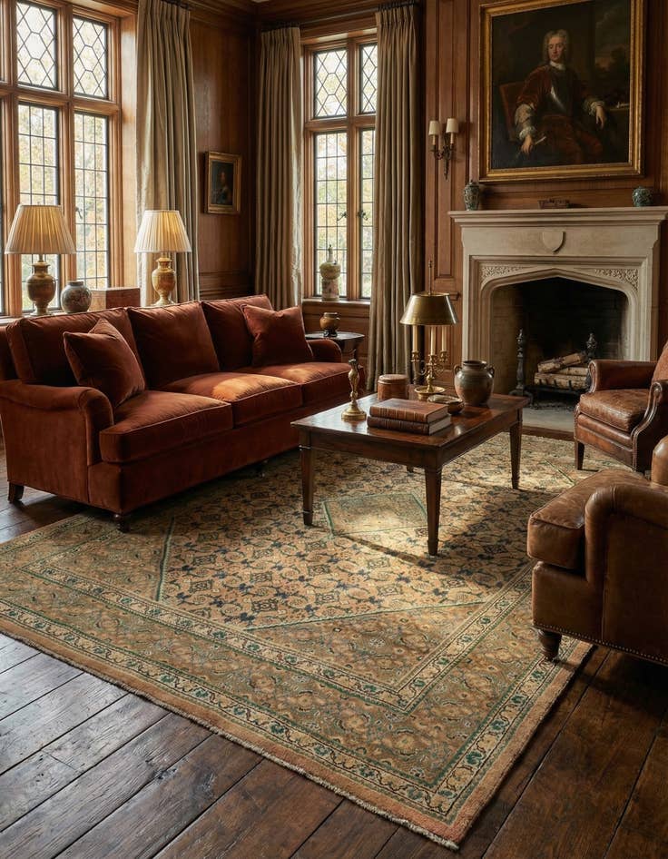 Detail image of  9' 7 x 13' 4  Hand Knotted Farahan Persian Wool Rug